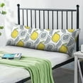 thumbnail image 2 of Lemon Print Body Pillow Cover - Soft & Breathable Fabric, Hidden Zipper, 20"x54", Cute Fruit & Floral Design - Perfect Gift for Lemon Lovers, Summer Decor, Side Sleepers & Pregnancy Support, 2 of 7