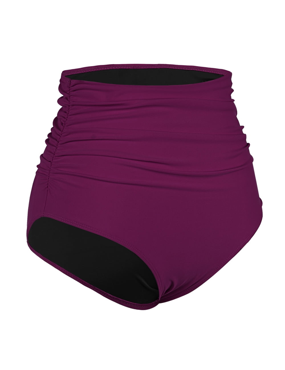 Hilor Women's High Waisted Bikini Bottom Shirred Hispter Tankini Briefs Swim Shorts