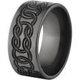 thumbnail image 2 of 10mm Flat Black Zirconium Ring with a Milled Celtic Design, 2 of 3