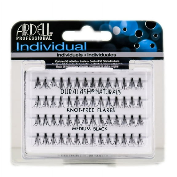 Medium Black #65052 , Other Accessories: Ardell Professional Individual Duralash Lashes - Knot Free Flares , Hair Scalp Skin Body - Pack of 2 w/ SLEEK Teasing Comb