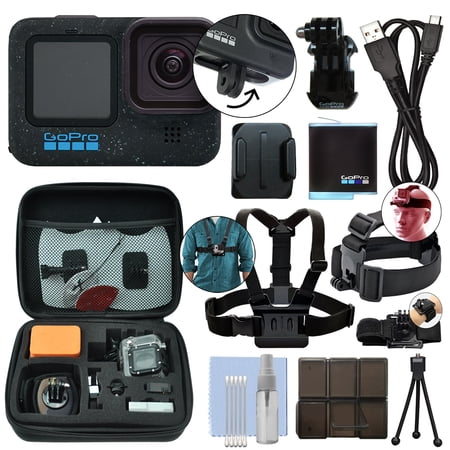 GoPro HERO12 Black 27MP Waterproof 5.3K Camera Camcorder+ Ultimate Action Bundle