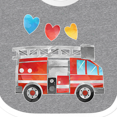 thumbnail image 4 of Inktastic Valentine's Day Fire Truck with Hearts Boys or Girls Baby Bib, 4 of 4