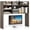 Grey Oak, variant on Desktop Bookshelf, Desk Hutch Dorm w/ 7 Cubes & 3 Adjustable Shelves, Desk Shelf for Up to 27" Computer Monitors, Wooden Desktop Storage Organizer for Dorm College Office Home (Burlywood)
