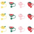 thumbnail image 1 of 12Pcs Fruits Silicone Straw Tips Cover Fruits Straw Covers Cap Cute Straw Topper Straw Plugs, 1 of 8