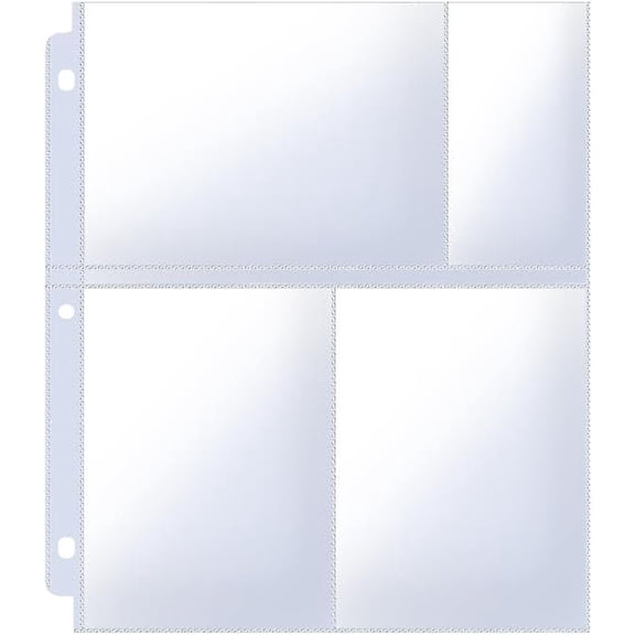 4x6 Photo Sleeves Clear for 3 Ring Binder (240 Pictures), Heavy Duty Plastic Album Refill Pages, Postcards Page Protectors 40 Pack