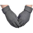thumbnail image 2 of Guantes de invierno cálidos para mujer, resistentes al viento, con forro grueso y pantalla táctil para teléfono (gris), 2 of 5