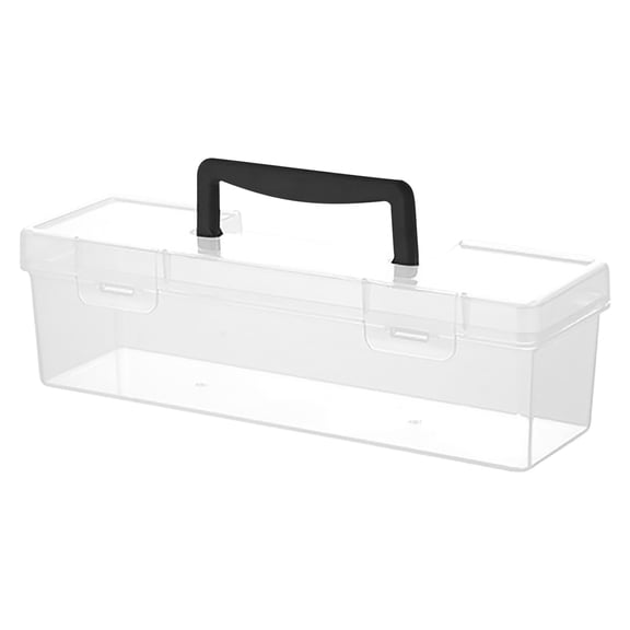 Transparent Plastic Tool Box with Compartments, Portable Hardware Storage Case for Household Tools, Fishing Tackle, Art Supplies, Professional Organizer Box with Secure Snap Lid