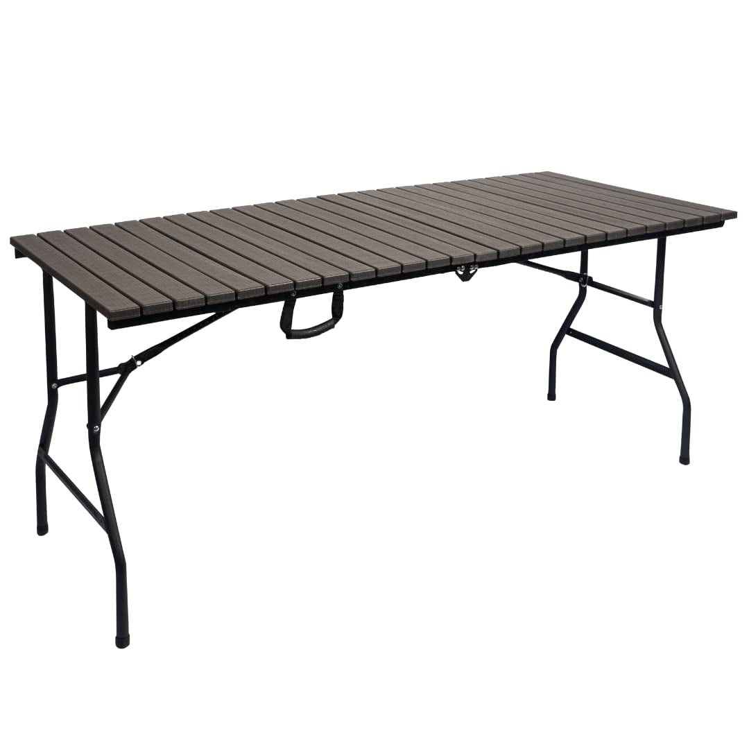 New Home Era 6Foot BiFold Brown Plastic Folding Table with Carrying