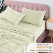 Lux Decor Collection 4 Piece Twin XL Bed Sheets Set - Luxury Soft Microfiber Bed Sheets Set Deep Pocket - Twin XL, Ivory