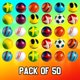 thumbnail image 2 of Stress Balls Bedwina Mini, paquete de 50 unidades, 5 cm, espuma suave variada, 2 of 8