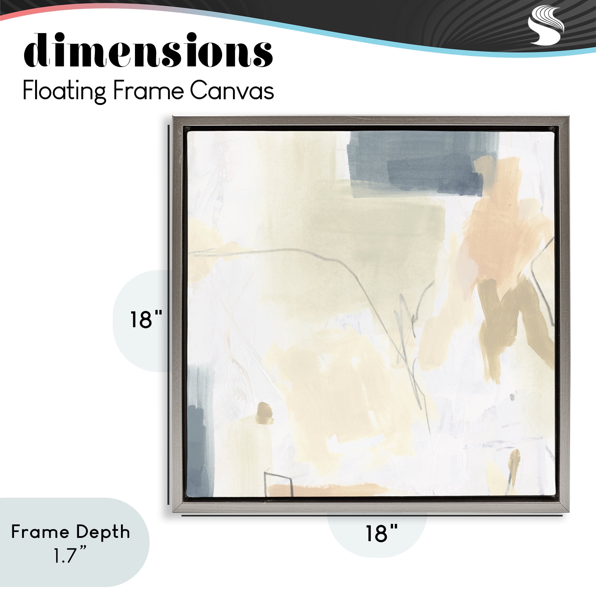 Stupell Industries Plaster Line Abstract Gray Framed Floater Canvas Wall Art, design by June Erica Vess