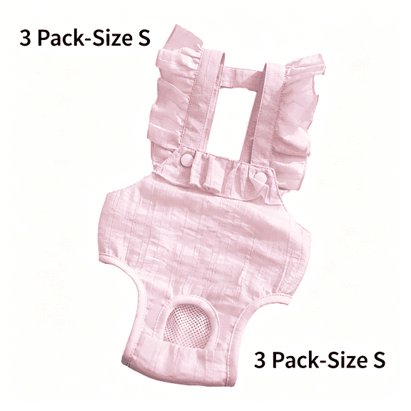 OITY 3 Pack Female Dog Menstrual Diapers - Heat Cycle Sanitary Pants, Breathable Striped Jacquard Fabric Doggie Diapers for Female Dogs