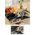 thumbnail image 6 of Marble Texture Placemats Set of 6, Black Gold Abstract Crack Cotton Linen Table Mats Non-Slip Washable Black Gold Marbling Print Placemat for Holiday Banquet Dining Kitchen Table Decor, 6 of 6
