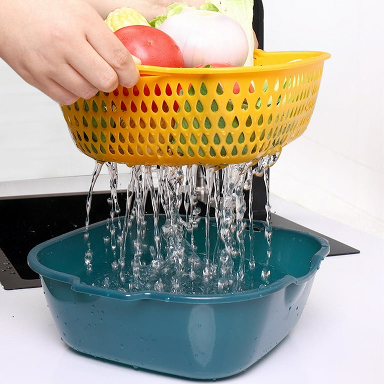 Multifunctional Drain Basket Household Double-Layer Vegetable Washing Basket