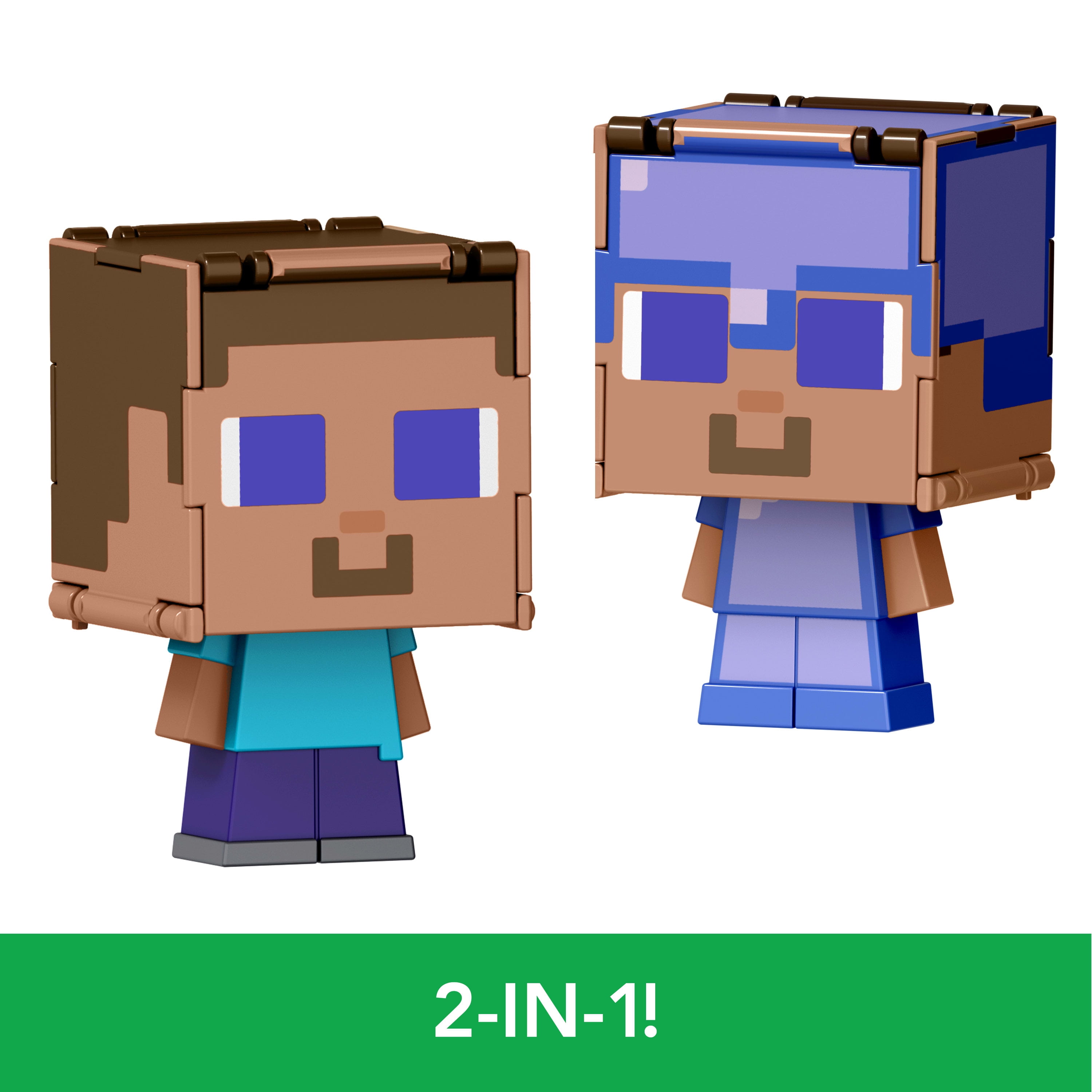 Minecraft Flippin' Figs Figures Collection, 2-in-1 Fidget, 3.75