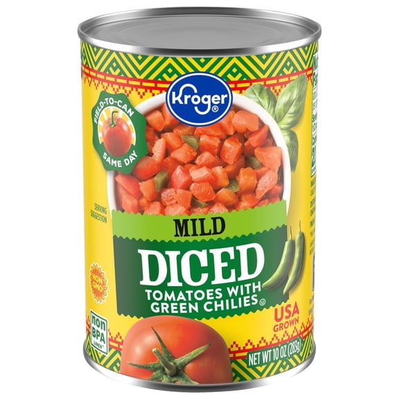 Kroger Mild Diced Tomatoes with Green Chilies 10 oz - Pack of 1