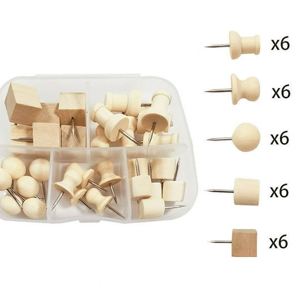 SHAR Wooden staple set, pins and staples, large head staples for office