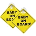 thumbnail image 1 of 2 Pack Baby in Car Sticker with Suction Cup, Baby On Board Sticker Sign for Cars, No Residue and See Through Safety Cute Design, 1 of 6