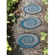 Flagstone Recycled Rubber Stepping Stone For Garden Walkway | Outdoor Patio Dcor & Lawn Pathway Landscaping Stepping Blocks | Eco-Friendly Recycled Rubber 12" x 12" x .75" H