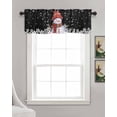 thumbnail image 3 of Red Snowman Christmas Linen Curtain Valance for Bedroom/Bathroom/Kitchen/Office/Living/Dining Room Window,Xmas Winter Snowflake Black Rod Pocket Topper Decorative Cafe Drapes Panel 54"x18", 3 of 6