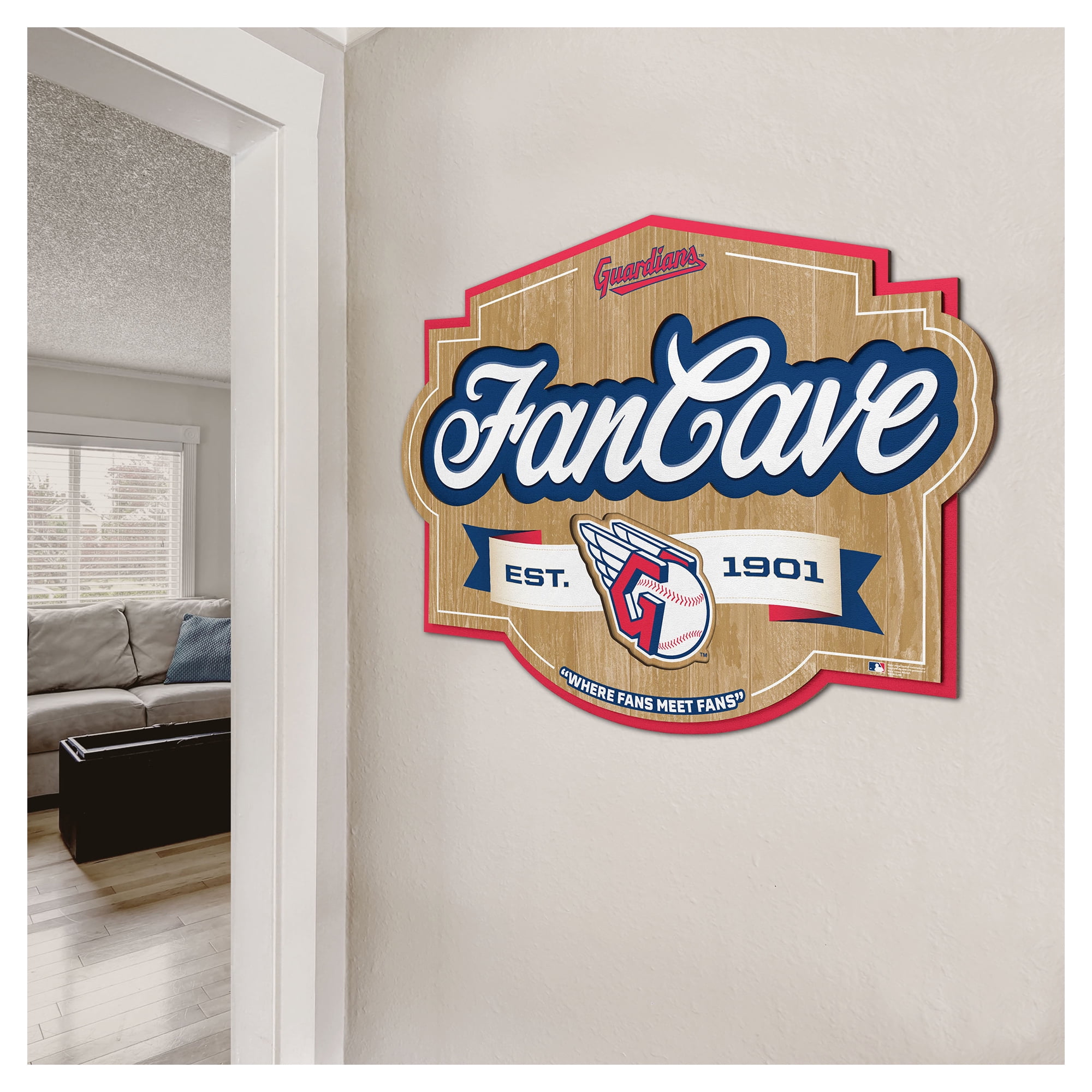 IDNA Cleveland Guardians 12.5" x 17" Fan Cave Sign