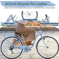 thumbnail image 5 of Track Seven 24 Inch Beach Cruiser Bike, Womens Bike with 7 Speed, High-Carbon Steel Ladies City Bikes with Dual V-Brake, Commuter Bicycle for Adult and Women, Blue, 5 of 6