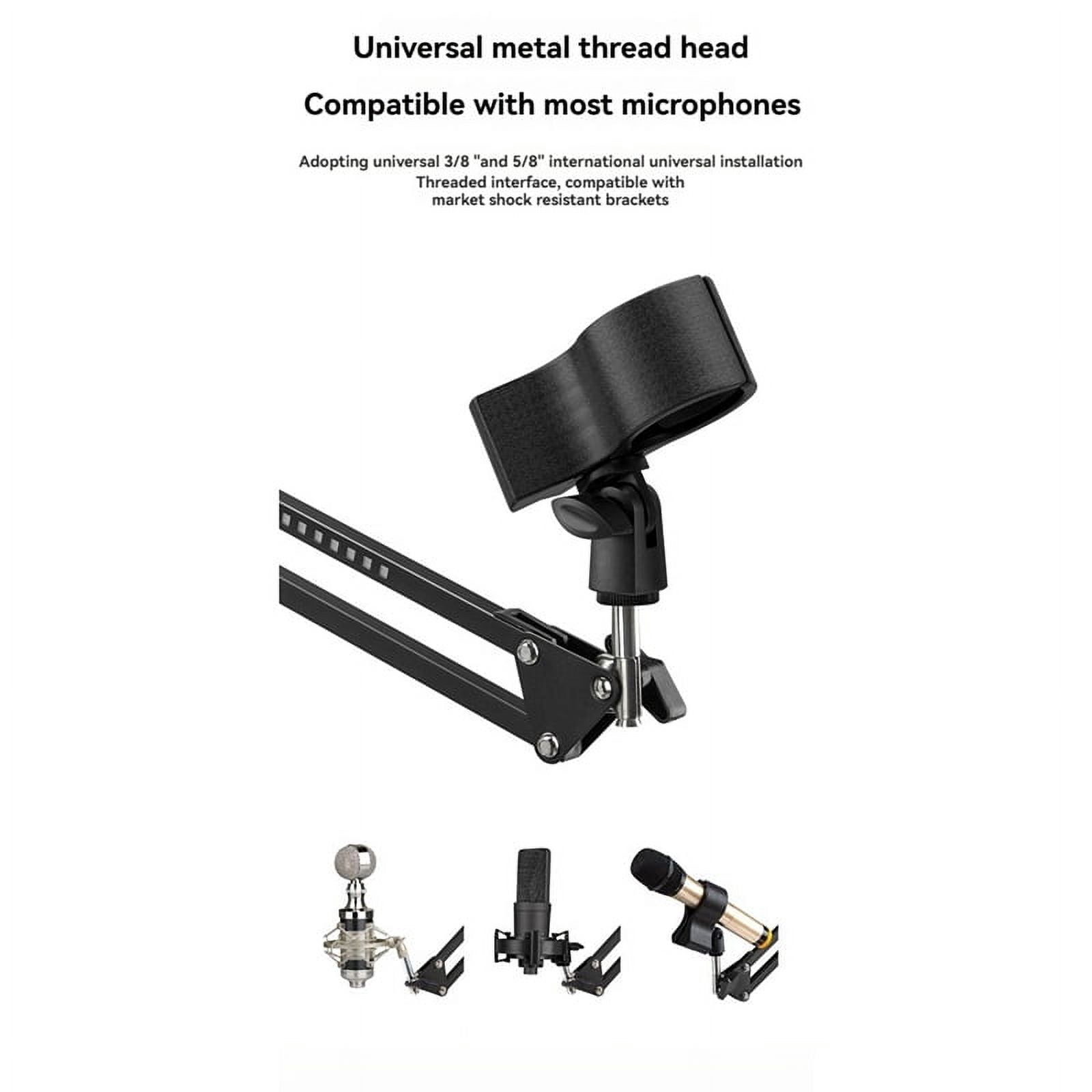 Microphone Bracket RGB Microphone Arm Stand with RGB Light Rotatable Suspension Boom Scissor Stand Ordinary Base