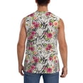 thumbnail image 4 of Fotbe Roses Mixed Zebra Men's Camiseta sin Mangas Estampada para Hombres, Playera Casual para Gimnasio, Entrenamiento, Playa-Small, 4 of 7