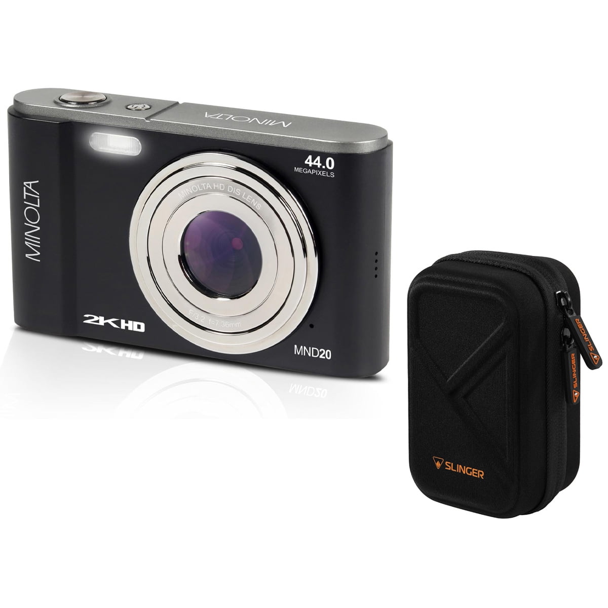 Minolta Minolta MND20 44 MP 2.7K Ultra HD Digital Camera (Black) With Slinger Camera case