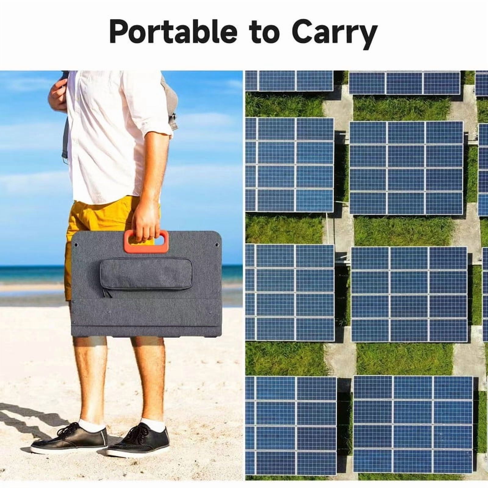 Portable Power Station 300W - Solar Generator 299Wh with 100W Solar Panel, USB-C Power Bank for Camping Outdoor Home Backup