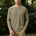thumbnail image 2 of Linfrsh Mens Shirts Mens Long Sleeve Tee Shirts Stretch Crew Neck Tee Shirts Casual T Shirts for Men, 2 of 5