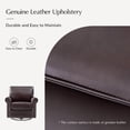 thumbnail image 5 of Genuine Leather Armchair Set of 2 Luxury Rocking Swivel Chair Metal Base Living Room Office Bedroom Espresso, 5 of 7