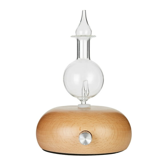 pitrice Waterless Nebulizing Essential Oil Diffuser Wood Grain Essential Oil Sprayer Portable Tabletop Nebulizer A
