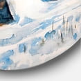 thumbnail image 3 of Designart 'Winter In Mountain Village' Traditional Circle Metal Wall Art 36x36 - Disc of 36, 3 of 5