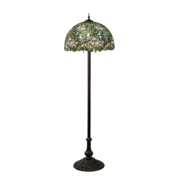 Meyda Tiffany 24496 3 Light 62" Tall Tiffany Floor Lamp - MultiColor