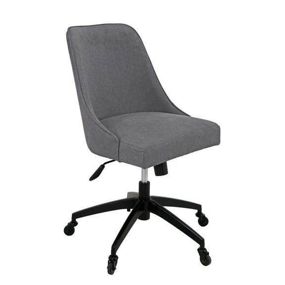 Steve Silver Kinsley Swivel Gray Upholstered Desk Chair