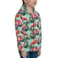 thumbnail image 5 of Pofeuu Palm Leaves Flamingo Print Teenage Zipper Hoodie Sweatshirts Hooded Casual Jackets With Pocket For Boys Girls-Small, 5 of 6