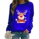 thumbnail image 1 of Sudadera informal con estampado de estrellas y ciervos, Jersey ligero y grueso, amigable con la piel, moda navideña, 1 of 5