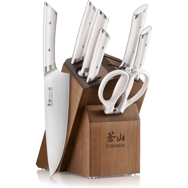Cangshan HELENA Series German Steel Forged Knife Block Set (8-Piece, White)