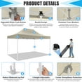 thumbnail image 6 of COBIZI 10x15 Canopy Tent Heavy Duty Pop Up Canopy Tent for Parties Event Wedding Commercial Easy Up Canopy with Roller Bag,UV 50+ & Upgraded No Water Accumulation, Thick Hexagonal Legs,Khaki, 6 of 10