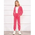 thumbnail image 5 of Oudiya Girls 2 Piece Outfits Velour Tracksuit Hoodie and Jogger Set Sweatsuit Athletic Clothes Sets, 5 of 6