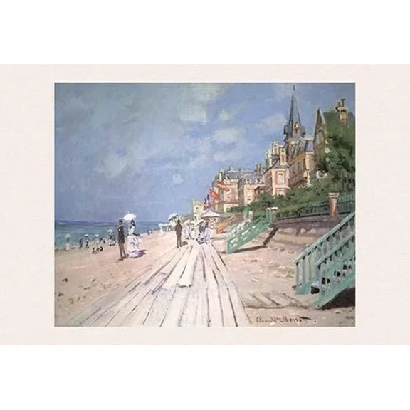 Poster The Boardwalk At Trouville Claude Monet Print- UNFRAMED Poster Prints, Wall Art For Home Decor Or Office - Great Gift Idea For Friends & Family, UNFRAMED-8x12