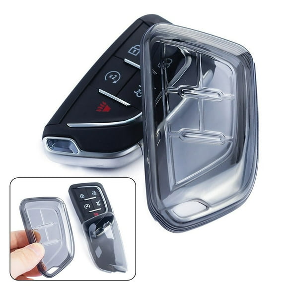 for Cadillac CT4 CT5 2020-2023 Black Transparent Car Key Fob Case Cover Holder