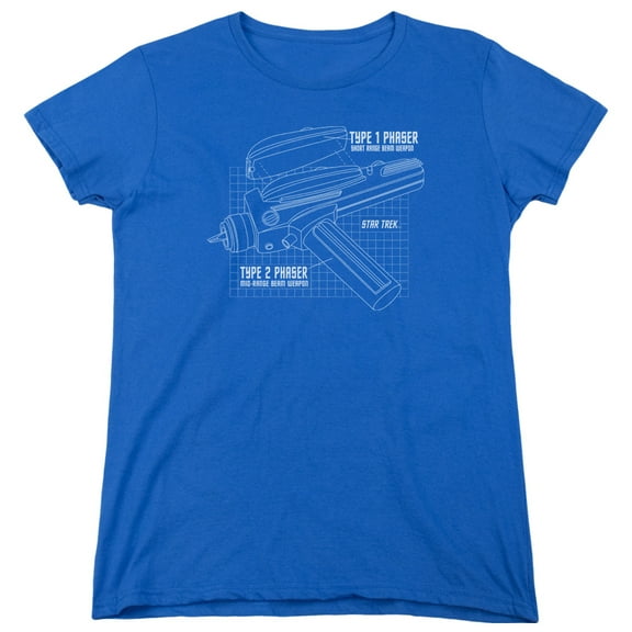 Star Trek Phaser Plans Women's T-Shirt Royal Blue