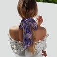 thumbnail image 6 of Tinted Cloth Long Strip Silk Scarf 46.9in×3.1in Soft, Silky, Shiny, Dustproof And Sunscreen For Daily Out Date Travel Photos Purple Gold Marble, 6 of 6