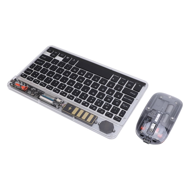 Wireless Keyboard, RGB Backlight Keyboard Mouse Set with Mouse for Computer White,Black