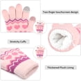 thumbnail image 6 of FZ FANTASTIC ZONE Kids Winter Knit Pompom Hat, Scarf & Glove Set, Pink, 3-Piece, 6 of 6