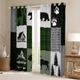 thumbnail image 2 of Manfei Woodland Moose Deer Blackout Curtains Set of 2 (52x84 Each), Green Gray Black Checkered Window Curtains, Vintage Lodge Cabin Curtains and Drapes, Luxury Bedroom Decor, 2 of 6