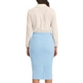 thumbnail image 3 of INSPIRE CHIC Women's Bodycon Pencil Skirt High Waist Stretchy Knee Length Office Work Skirts 2XL Sky Blue, 3 of 6