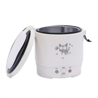 Mini Rice Cooker Portable White 1L Travel Rice Cooker Steamer +Measuring Cup!